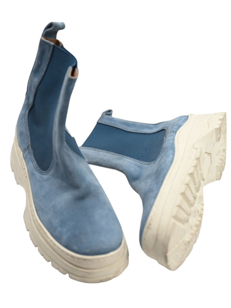 Nicole Saldana Pull On Chelsea Boots In Blue